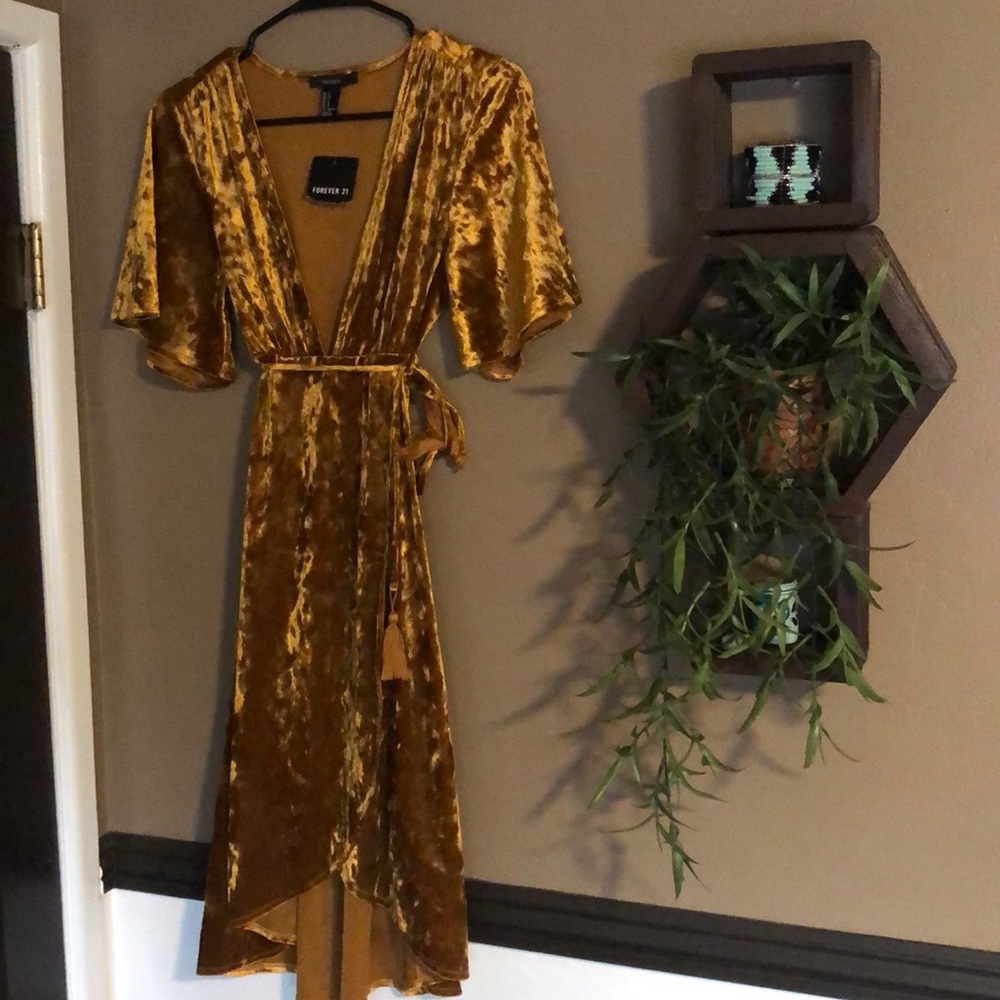 Velvet Flutter Sleeve Dress